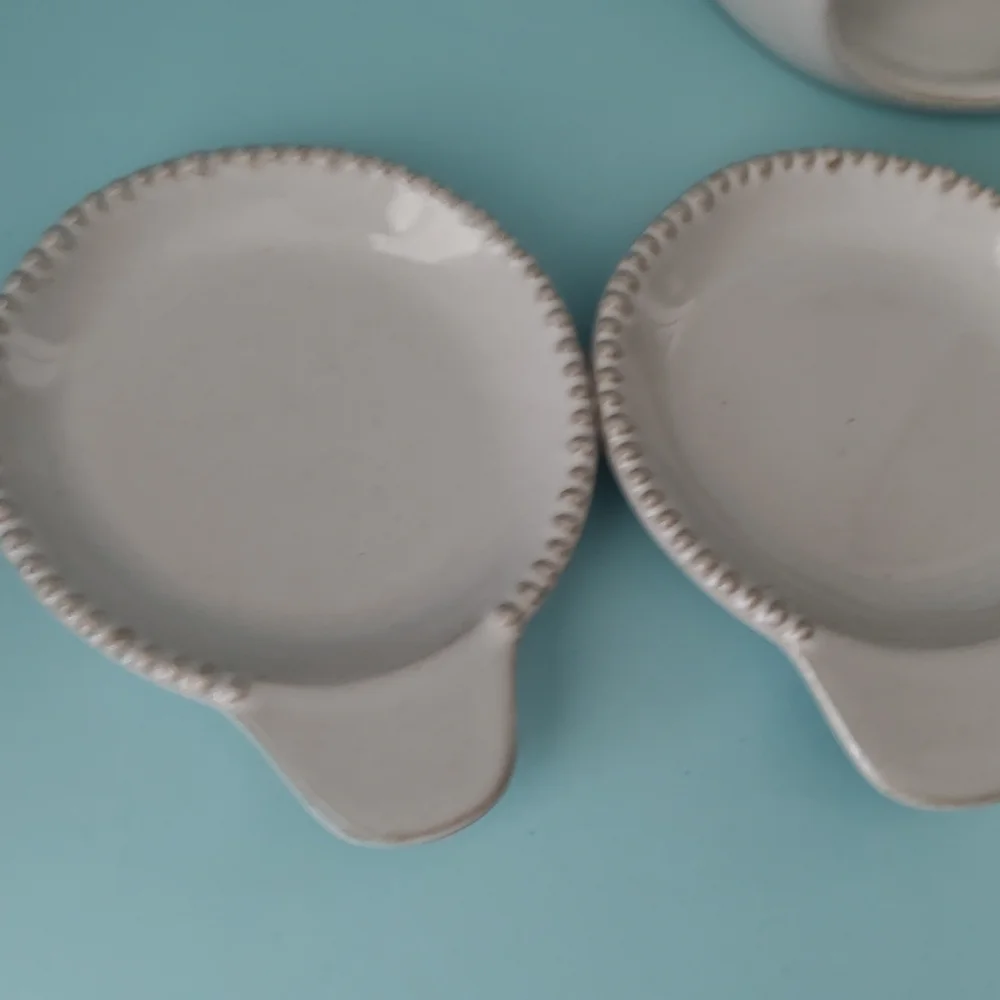 Heart and hands with magnolia tasting mini plates ceramic  4 pieces New